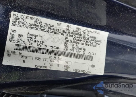 2012 Ford Focus Se from USA, damaged, VIN 1FAHP3K21CL110997